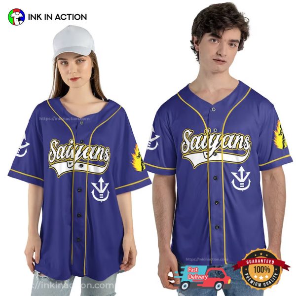 Personalized Saiyan Dragonball Z Baseball Jersey