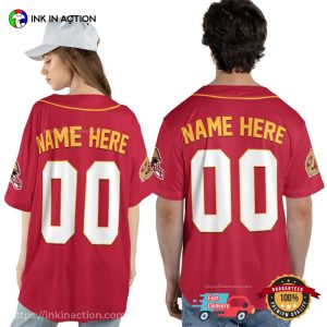 Personalized San Francisco 49er Game Day Red Baseball Jersey 1
