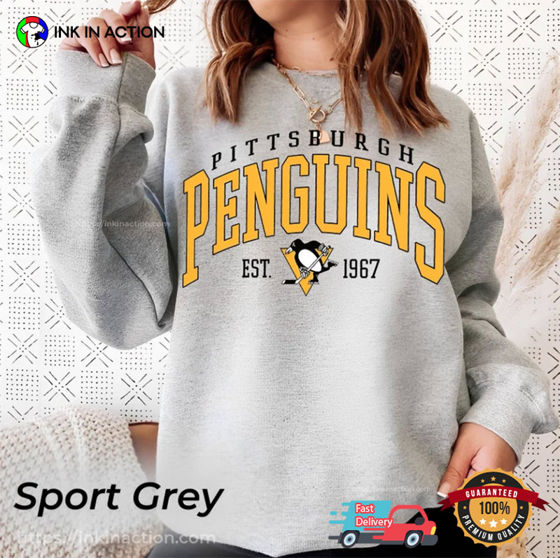 Pittsburgh Penguins Team 1967 Vintage Hockey Shirts - Ink In Action