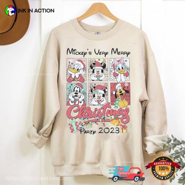 Retro Mickey’s Very Merry Christmas Party, Mickey Christmas Party 2023 Comfort Colors Shirt