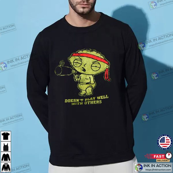 Rambo Stewie Griffin Family Guy Vintage Cartoon T-Shirt