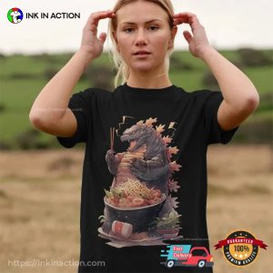 Ramen Godzilla Funny T Shirt 4