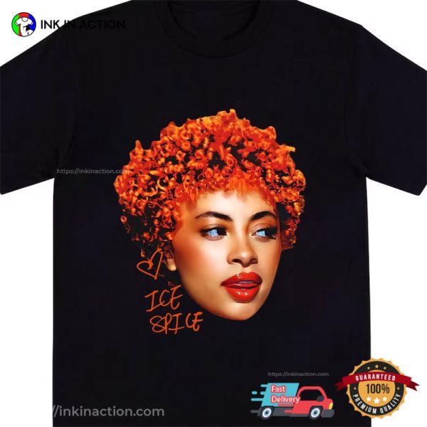 Rapper Ice Spice Funny Portrait Signature T-Shirt