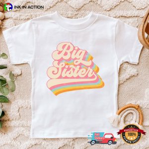 Retro Big Sister Rainbow T-Shirt