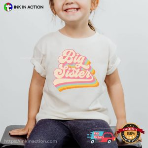 Retro Big Sister Rainbow T Shirt