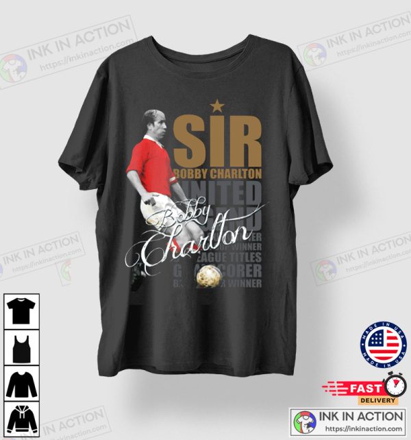 Sir Bobby Charlton Manchester United Legend  Graphic Tee