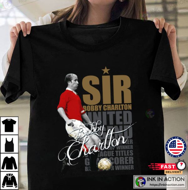 Sir Bobby Charlton Manchester United Legend  Graphic Tee