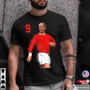 Bobby Charlton The Manchester United And England Legend Number 9 T-shirt
