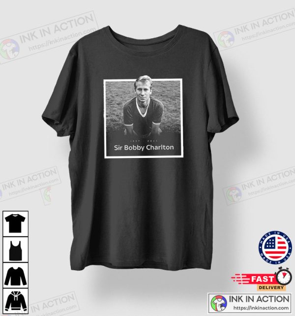 Sir Bobby Charlton Manchester United And England RIP Legend 1937-2023 T-Shirt