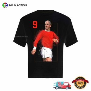 Bobby Charlton The Manchester United And England Legend Number 9 T-shirt