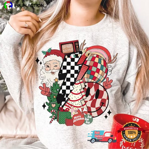 Santa Claus Retro Christmas Movie T-shirt