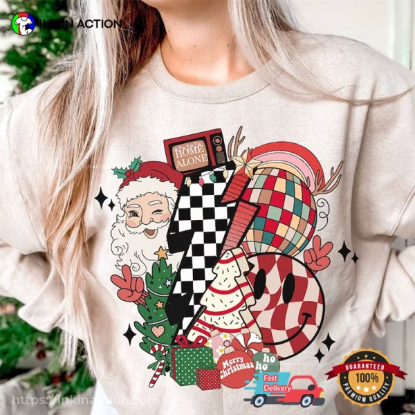 Santa Claus Retro Christmas Movie T-shirt