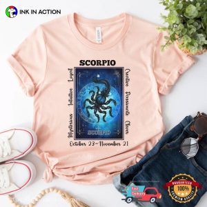 Scorpio Birthday Zodiac Card Comfort Colors T Shirt 2