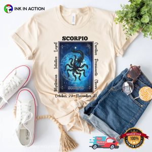 Scorpio Birthday Zodiac Card Comfort Colors T Shirt 3