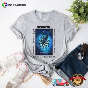 Scorpio Birthday Zodiac Card Comfort Colors T Shirt 4