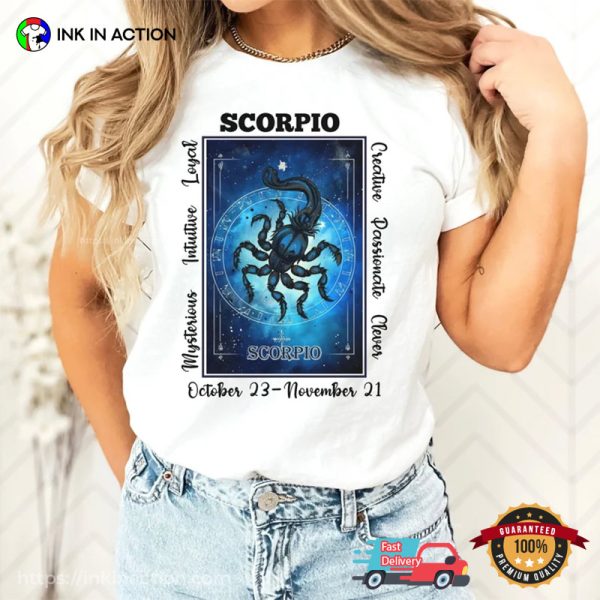 Scorpio Birthday Zodiac Card Comfort Colors T-shirt