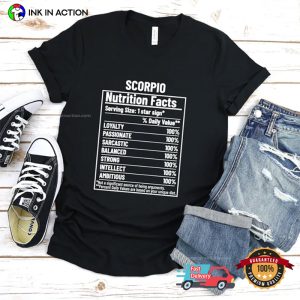 Scorpio Nutrition Facts zodiac shirt 3