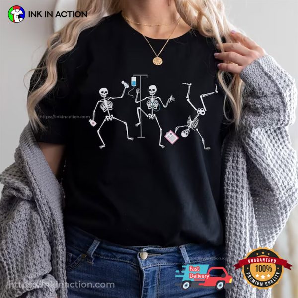 Skeleton Nurse Healthcare Halloween Nurse Shirt