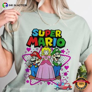Super Mario Mario Peach Princess Luigi Game T-shirt