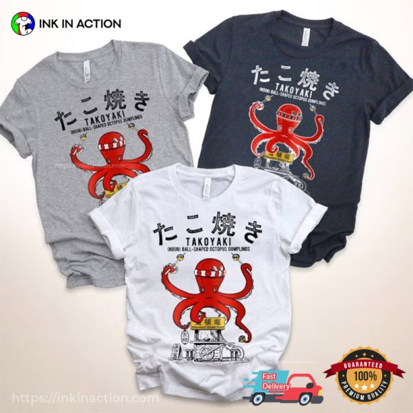 Takoyaki Octopus Dumplings Japan Street Style Comfort Colors Tee