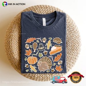 Thanksgiving Doodles Fall Things Comfort Colors Tee
