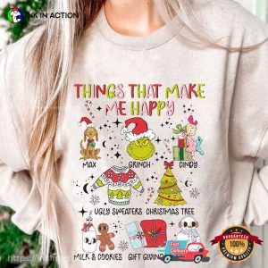 Things That Make Me Happy Retro Christmas T-Shirt