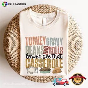 Turkey Bean And Rolls us thanksgiving 2023 T Shirt 2