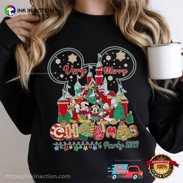 Very Merry Christmas Mickey Xmas Party Comfort Colors Tee