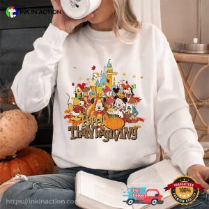 Vintage Cute Mickey Family Comfort Colors Shirt, Happy Thanksgiving Merch
