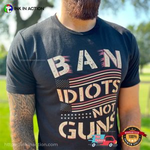 Vintage Ban Idiots Not Guns USA Patriotic Clothing