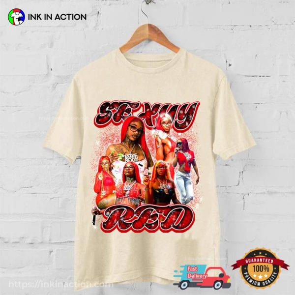 Vintage Sexyy Red Red Head Collage T-shirt