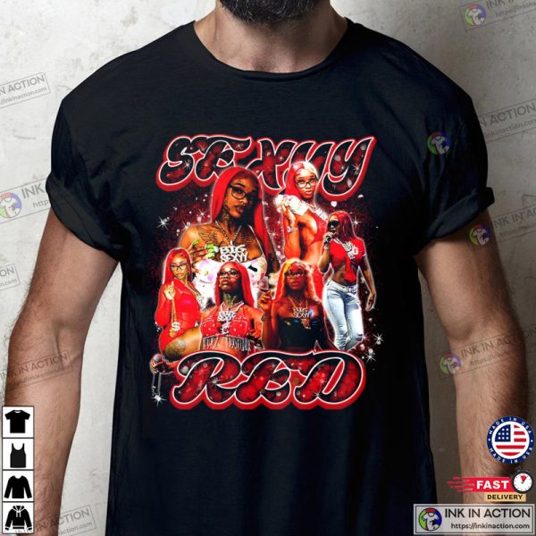 Vintage Sexyy Red Red Head Collage T-shirt