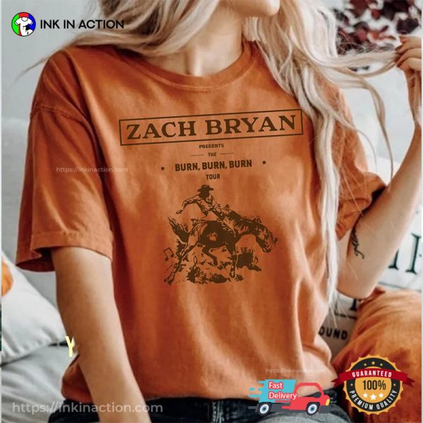 Vintage Zach Bryan Music Burn Burn Burn Tour Shirt