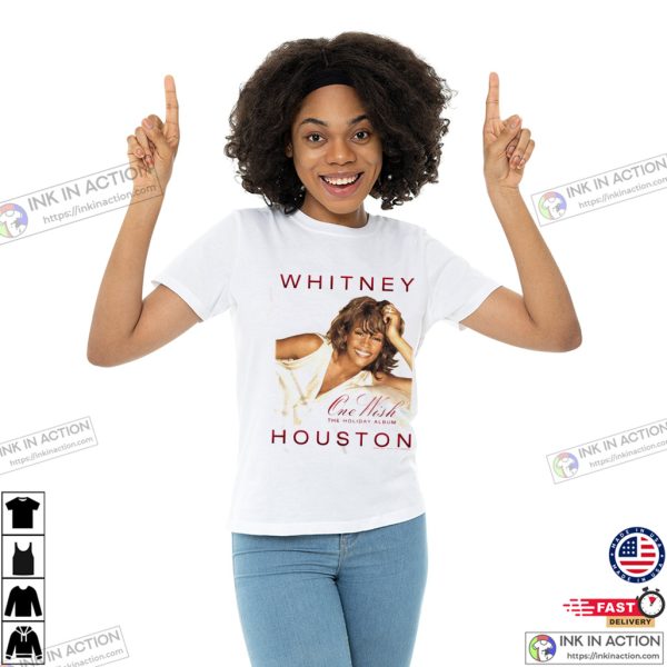 Whitney Houston One Wish Holiday Adult 2 Sides T-Shirt