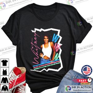 Whitney Houston Tripe W Screen Print, Whitney Houston Shirt
