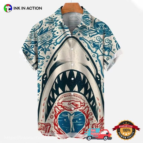 White Shark Killer No.6 Hawaiian Shirt