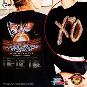 XO Til Dawn Global Stadium Tour Theweeknd 2023 2 Sided Shirt