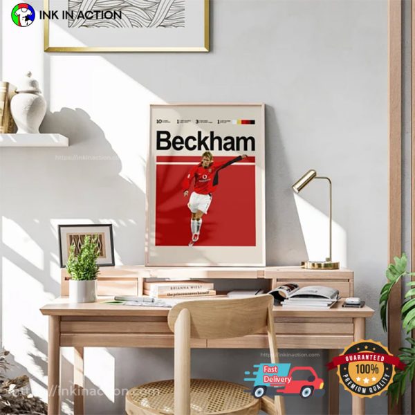 Young Beckham Man Utd Poster