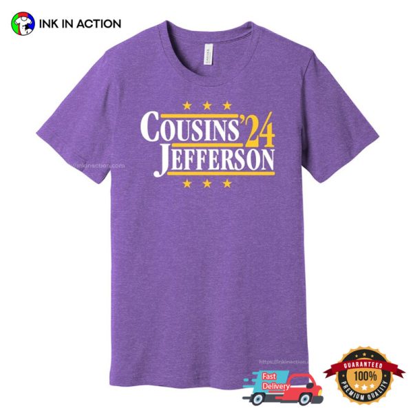 Cousins Vikings Jefferson ’24 Football T-shirt