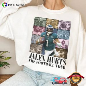 eagles jalen hurts The Football Tour Comfort Colors Tee 3