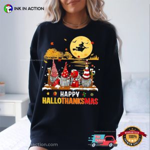 happy hallothanksmas Gnomes Witch Comfort Colors Tee 4
