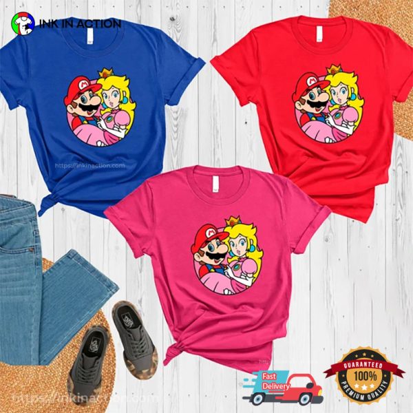 Mario And Princess Peach Couple Shirt