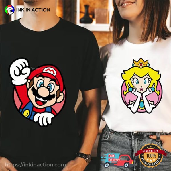 Mario And Princess Peach Couple Shirt