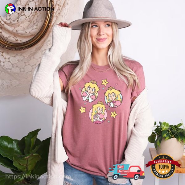 Mario Peach Princess Super Mario T-shirt