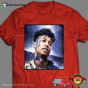 Rapper Blueface Hip Hop Style Portrait T-shirt