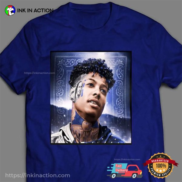 Rapper Blueface Hip Hop Style Portrait T-shirt