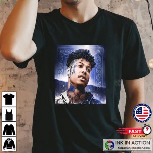 Rapper Blueface Hip Hop Style Portrait T-shirt