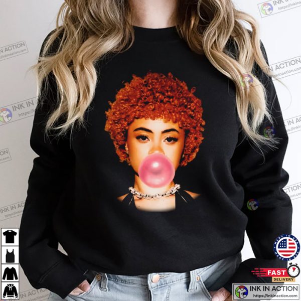 Rapper Ice Spice Bubblegum Portrait Graphic T-Shirt