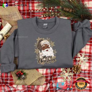 African American Santa Merry Christmas kwanzaa 2024 T Shirt 4