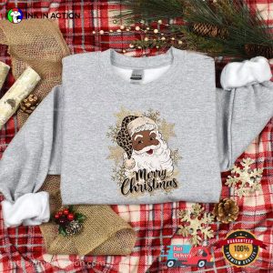 African American Santa Merry Christmas kwanzaa 2024 T Shirt 5